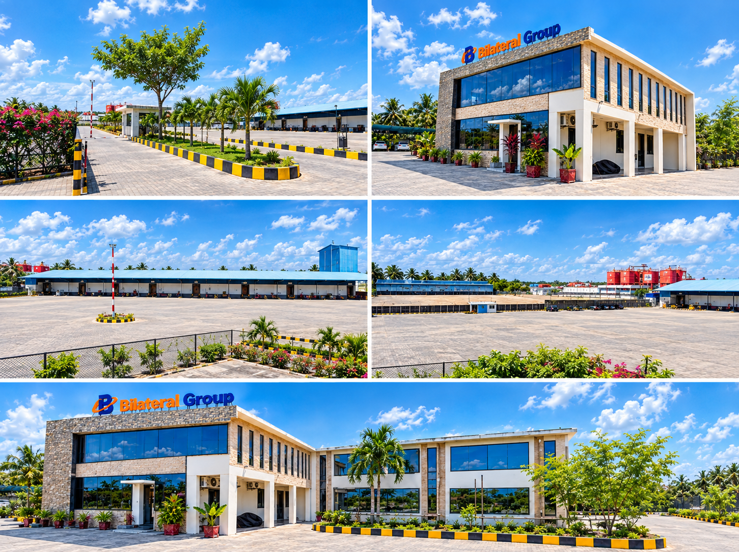 BCD entrance gate, office block and paved yard