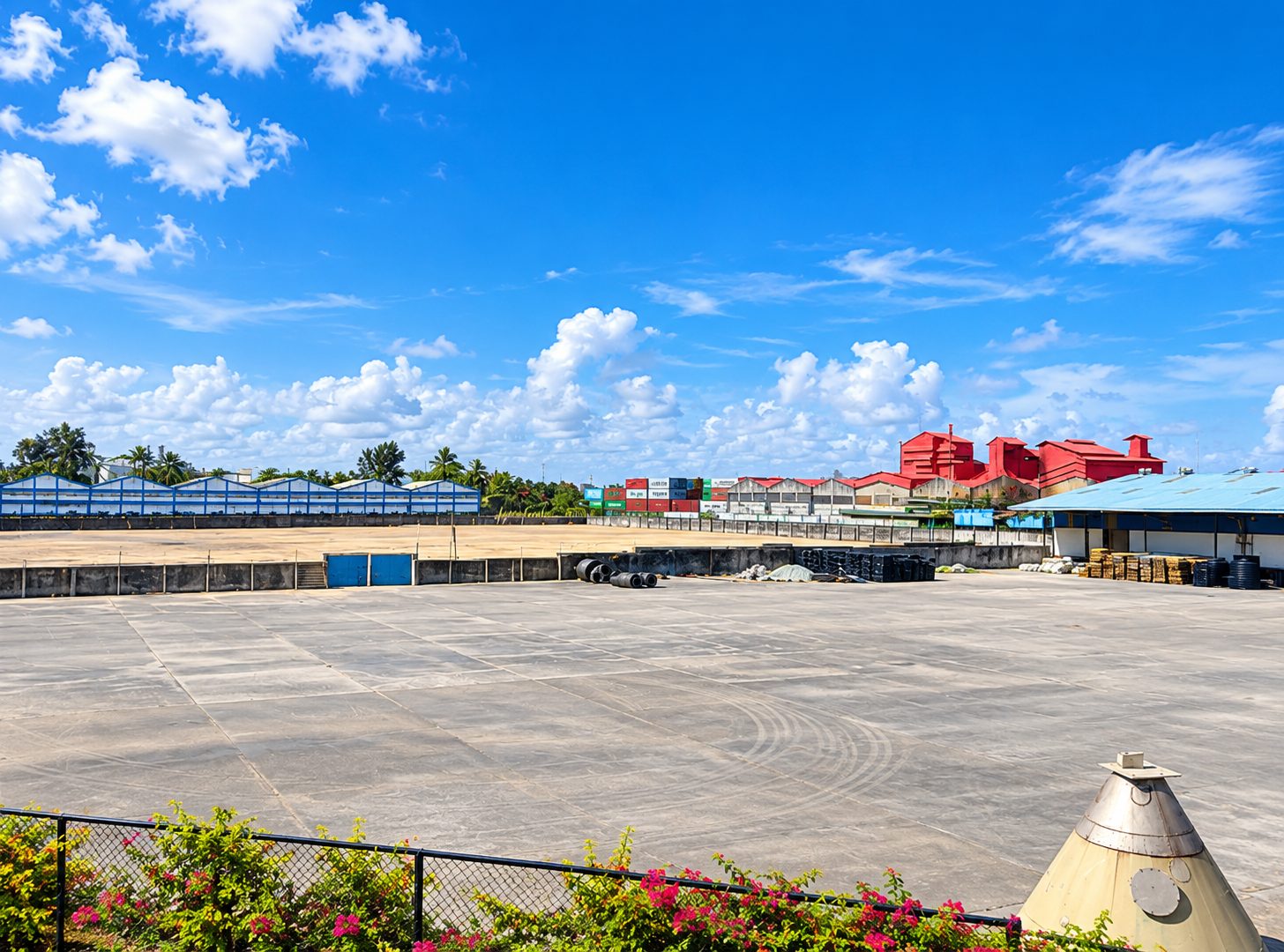 Open stacking yard